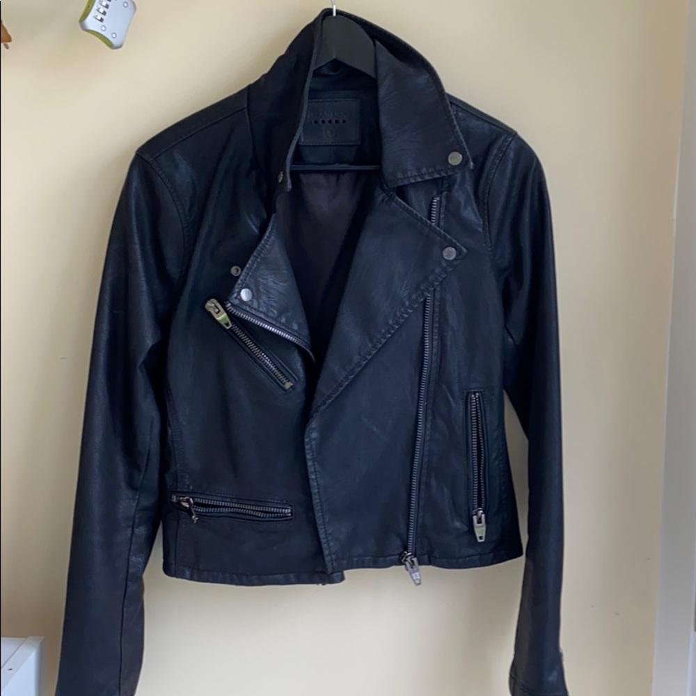 Black leather blank nyc jacket